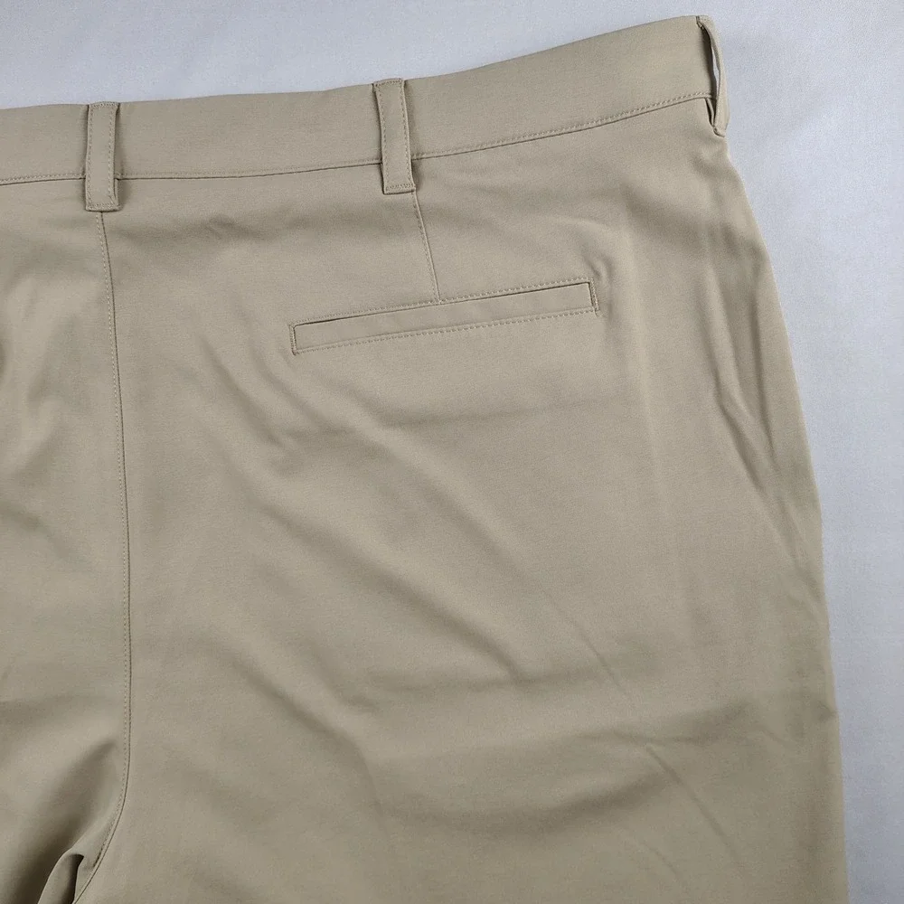 2-PGA TOUR Men's Golf Shorts Size 42 Blue Khaki Stretch Performance Flat Front